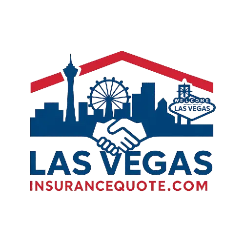 Las Vegas Insurance Quote logo featuring skyline and handshake